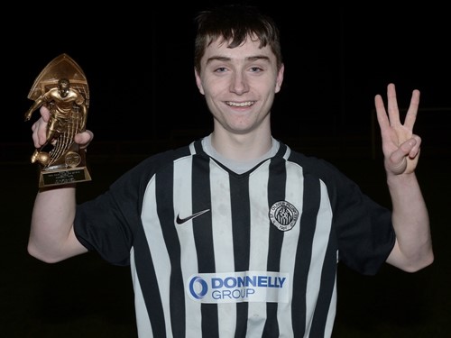 Harry Cavan St Oliver P MOM and 3 goal hero Calvin McCurry with his Trophy .jpg