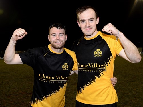Coalisland Athletic scorers Daryl Magee and Sean Corr..jpg