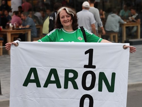 Northern Ireland fan Kate Turner pays tribute to Aaron Hughes.jpg