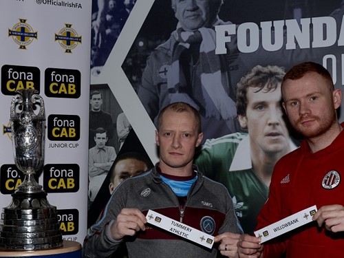Gerard McCullagh (Tummery Athletic) and Eamon Hughes (Willowbank) will meet again in the fonaCAB Junior Cup semi-finals.jpg