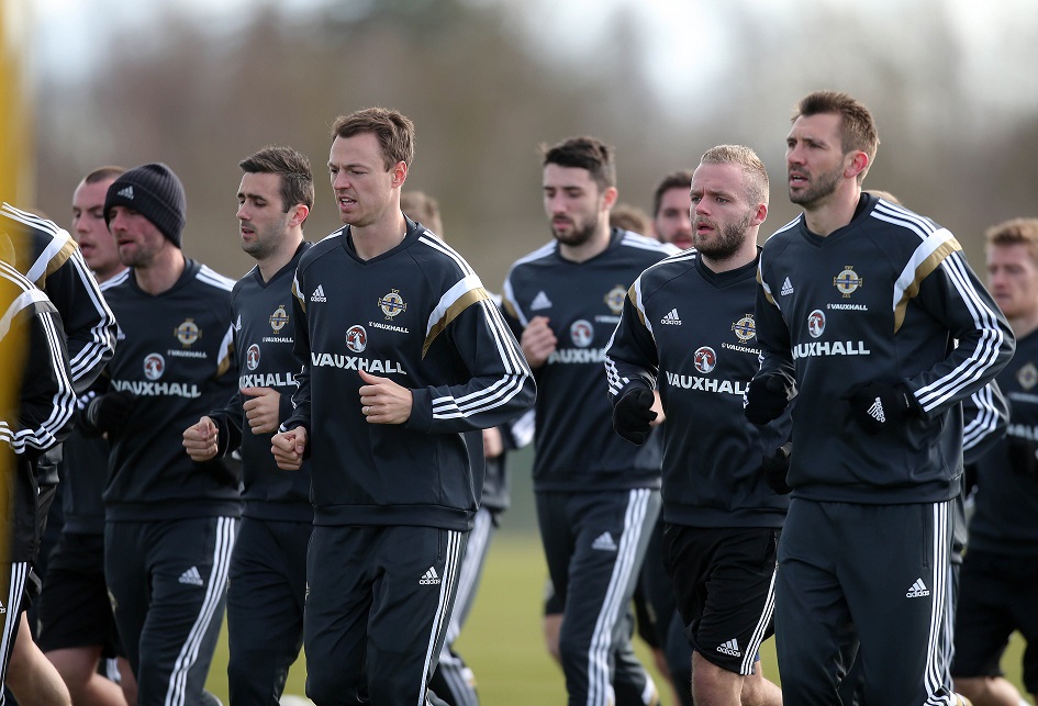 Jonny Evans and Gareth McAuley March 2015