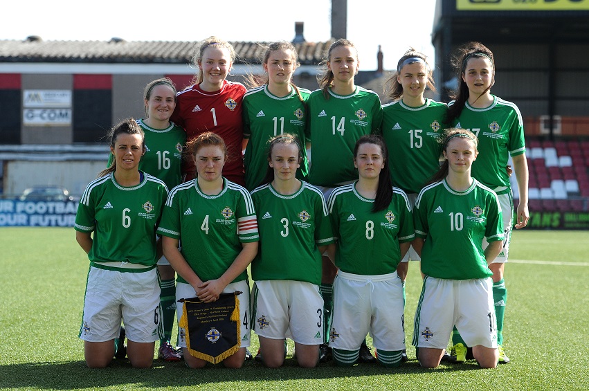 NI U19 Women team photo v England 6 April 2015