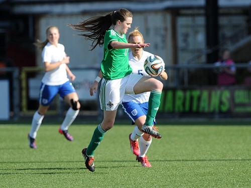 Aimee Mackin (NI U19 Women) v England 6 April 2015