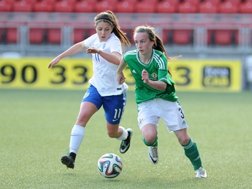 Chloe McGlade NI U19 v England 6 April 2015