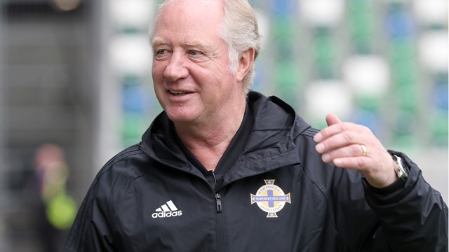 Jimmy Nicholl at the National Football Stadium at Windsor Park.jpg 