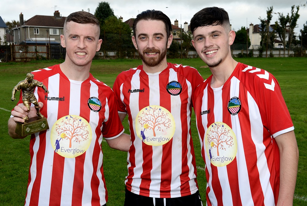 Beann Mhadaghain scorers Michael Gallagher, Piaras Donaghy and Aidan Gilvary.jpg Beann Mhadaghain scorers Michael Gallagher, Piaras Donaghy and Aidan Gilvary.jpg