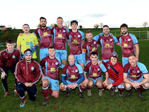 Tummery Athletic celebrate their 7-4 win over St Matthews.jpg