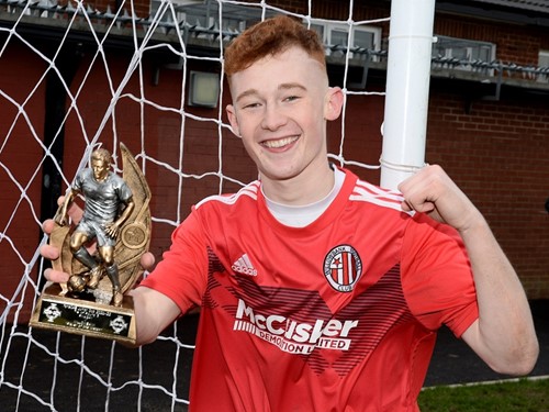 Willowbank's Declan Gill with his man of the match award.jpg