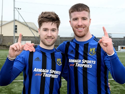 Armagh City scorers Stefan Lavery and Conor Mullen.jpg
