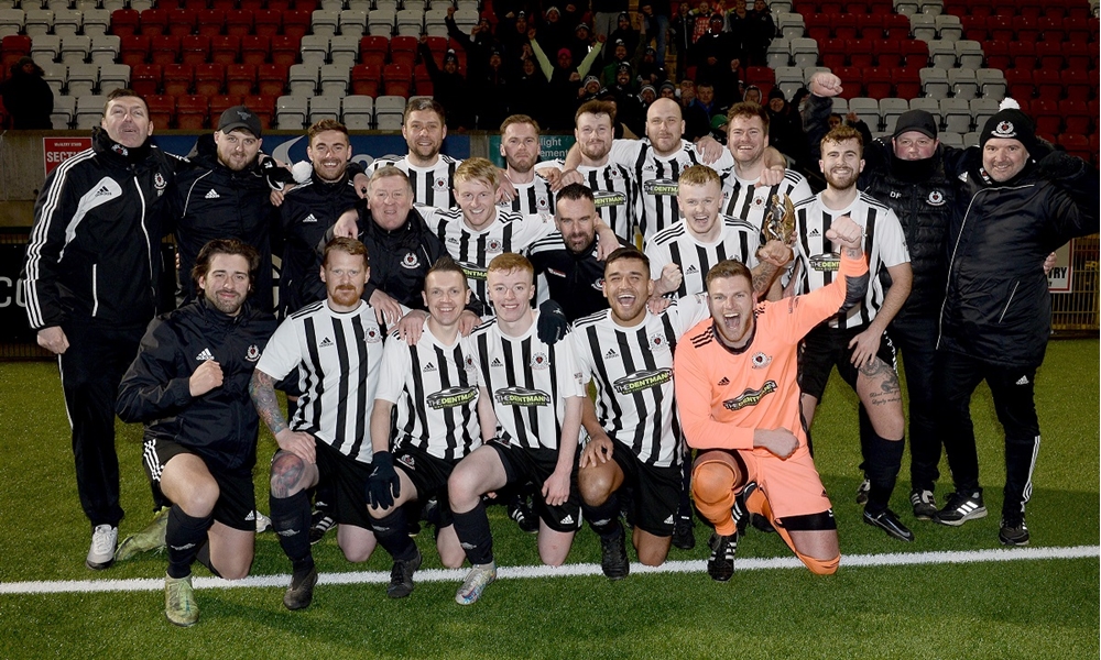 Bangor YM celebrate their victory.jpg Bangor YM celebrate their victory.jpg