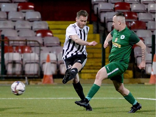 Sam Howell opens the scoring for Bangor YM.jpg