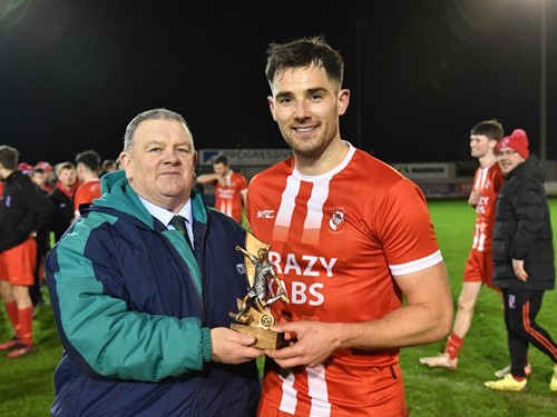 Enda Love with MOTM Nathan Khan of Enniskillen Rangers 001.jpg