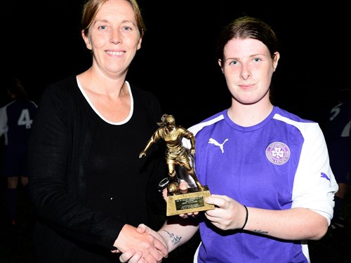 Elaine Junk and Celine Curtis with Player of Match Trophy.jpg